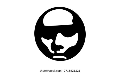 Japanese genetic code symbol, black isolated silhouette