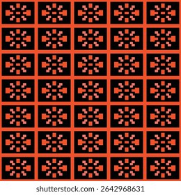 Japanese Geometric Flower Net Vector Seamless Pattern