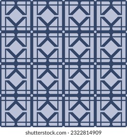 Japanese Geometric Mesh Line Vector Seamless Pattern