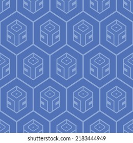 Japanese Geometric Motif Hexagon Vector Seamless Pattern