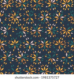 Japanese geometric pattern and simple vector illustration with harmonious blend of retro and modern styles and The color can be changed if needed with DARK background.eps