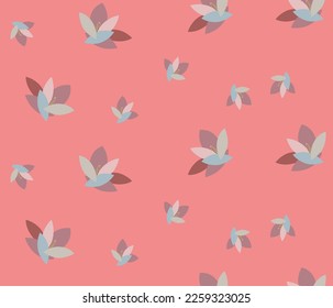 Japanese Geometric Petal Flower Vector Seamless Pattern