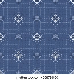Japanese geometric seamless pattern design texture. Vector Background