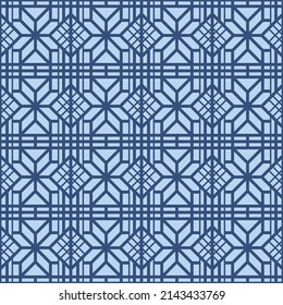 Japanese Geometric Star Vector Seamless Pattern