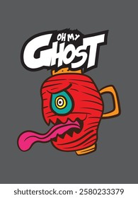 japanese ghost vector for kids tshirt cultural fashion