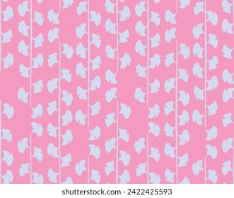 Japanese Gingo Branch Vector Seamless Pattern