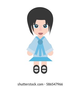 japanese girl student uniform vector illustration eps 10