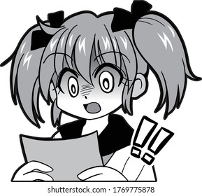 Japanese girl in uniform with twin tails