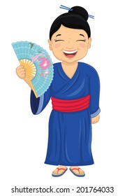 Japanese Girl Vector Illustration