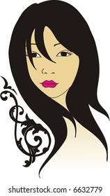 japanese girl in vectorial art