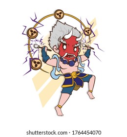 The Japanese  god of lightning illustration character