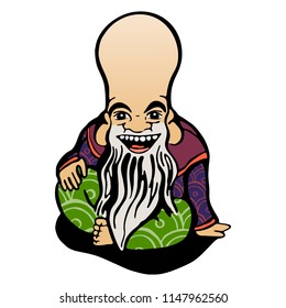 Japanese god. Vector hand-drawn sketched illustration.
