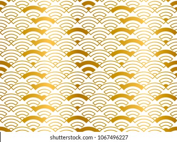 Japanese Gold background and pattern. Texture of the water curve.