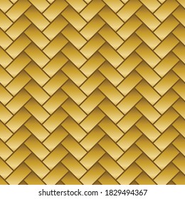 Japanese Gold Diagonal Brick Vector Seamless Pattern