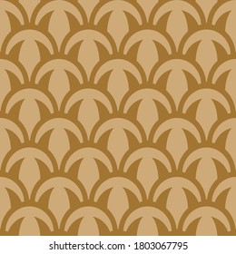 Japanese Gold Fish Scale Vector Seamless Pattern