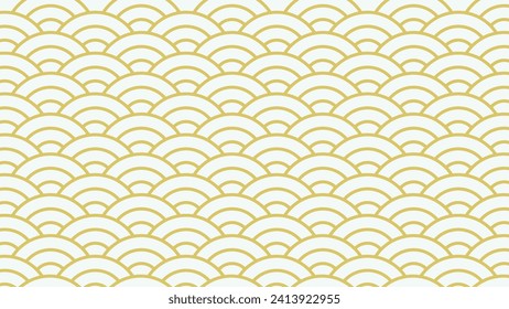 Japanese gold wave pattern vector design illustration template background in trendy style