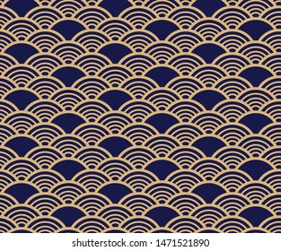 Japanese Gold Wave Seamless Pattern
