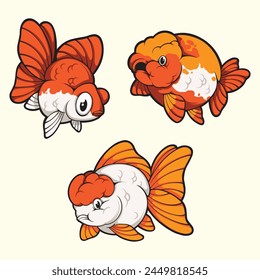 Japanese goldfish vector art design