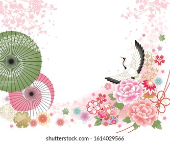 Japanese gorgeous spring flower pattern