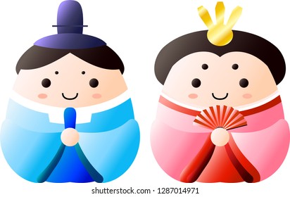 Japanese Gradation Hina dolls