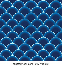 Japanese Gradient Circle Wave Vector Seamless Pattern