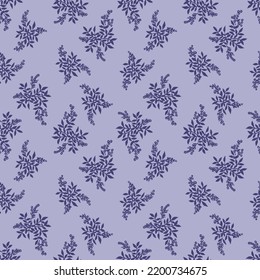 Japanese Grape Leaf Bouquet Vector Seamless Pattern