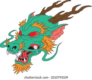 Japanese Green Dragon Ancient Tattoo