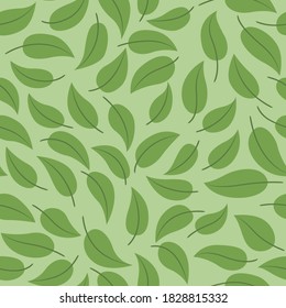 Japanese Green Leaf Vector Seamless Pattern