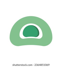 Japanese Green Mochi Sweets Vector Icon Flat Design on White Background. Matcha Symbol for Web, Shop, Bakery, Cafe, Restaurant, Coffee Shop.