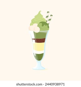 té verde japonés parfait, ilustración vectorial
