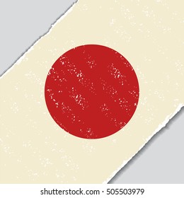 Japanese grunge flag diagonal background. Vector illustration.