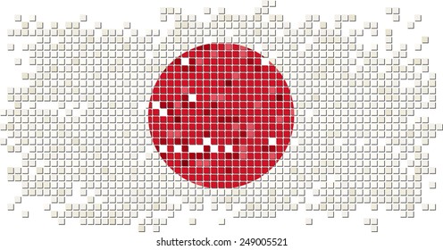 Japanese grunge tile flag. Vector illustration Eps 8.