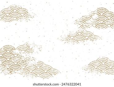 Japanese grunge wave gold and white