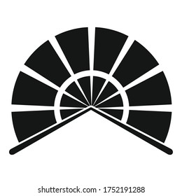 Japanese hand fan icon. Simple illustration of Japanese hand fan vector icon for web design isolated on white background