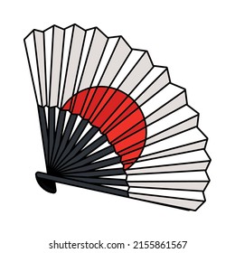 japanese hand fan on white background