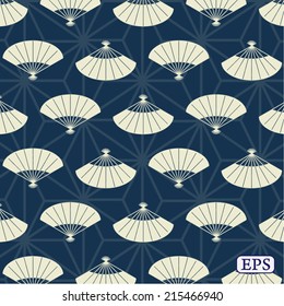 Japanese hand fan pattern background