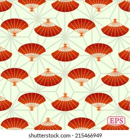 Japanese hand fan pattern background