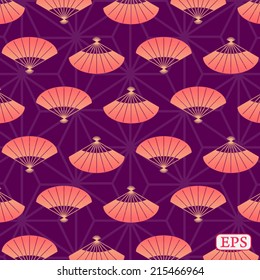 Japanese hand fan pattern background