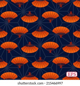 Japanese hand fan pattern background