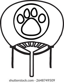 Japanese hand fan - paw pad - mono