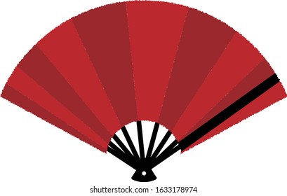 japanese hand fan (red pattern)