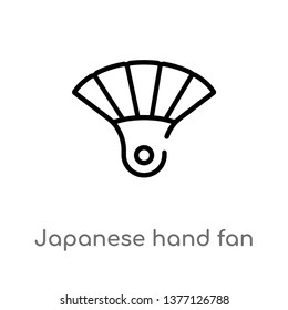 japanese hand fan vector line icon. Simple element illustration. japanese hand fan outline icon from signs concept. Can be used for web and mobile