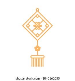 japanese hanging ornament culture oriental element decoration vector illustration line design