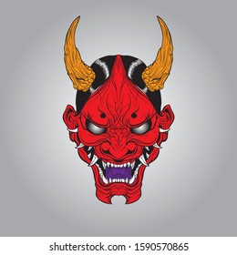 the japanese hanya mask vektor illustration