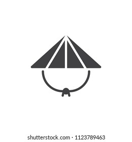 Japanese hat Kasa vector icon. filled flat sign for mobile concept and web design. Oriental kasa hat simple solid icon. Symbol, logo illustration. Pixel perfect vector graphics