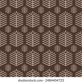 Japanese Hexagon Branch Motif Vector Seamless Pattern