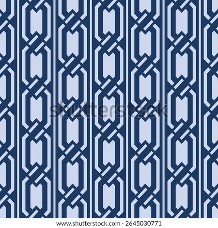 Japanese Hexagon Chain Vector Seamless Pattern