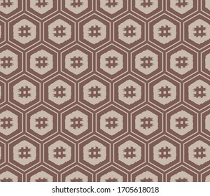 Japanese Hexagon and Cross Vector Seamless Pattern