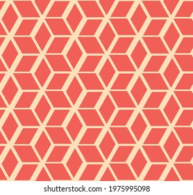 Japanese Hexagon Cube Vector Seamless Pattern