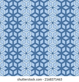 Japanese Hexagon Net Vector Seamless Pattern